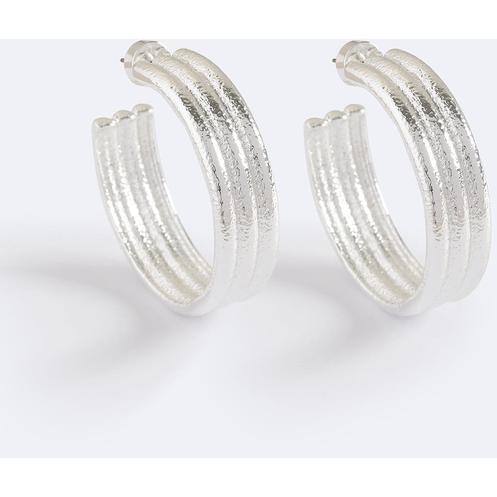 Emma Pills Wave Hoops In Silver