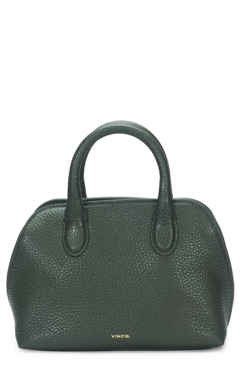 Mini Delphine Pebble Leather Top Handle Bag