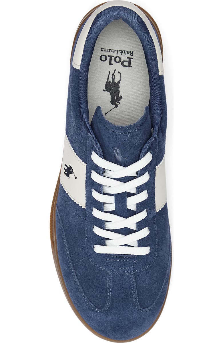 Ralph Lauren Logo Low Top Sneaker, Alternate, color, Light Navy/ Cream