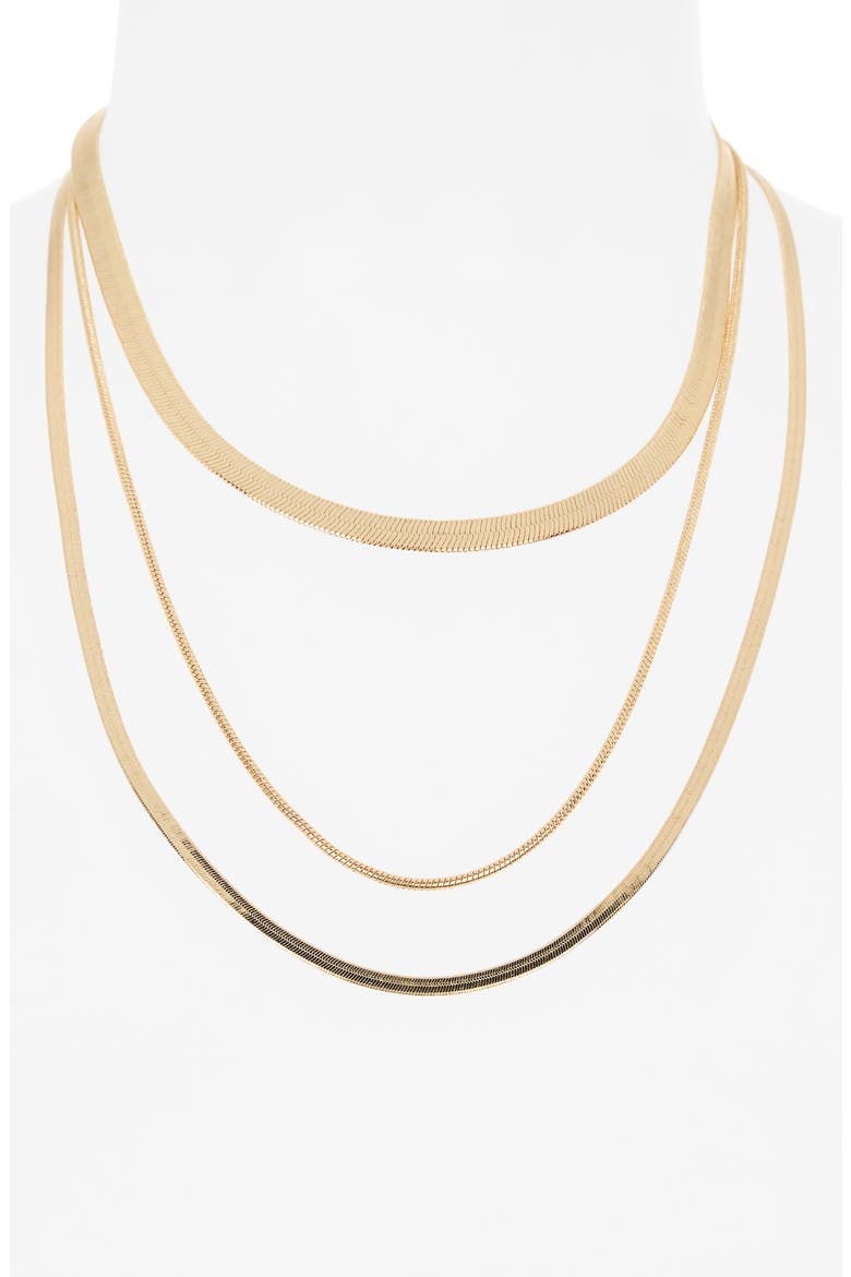 Draped Snake Chain Layered Necklace, Alternate, color, GOLD