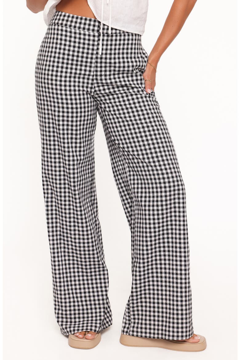 Abbott Gingham Wide Leg Pants, Main, color, BLACK GINGHAM