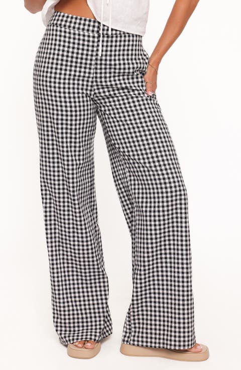 Abbott Gingham Wide Leg Pants