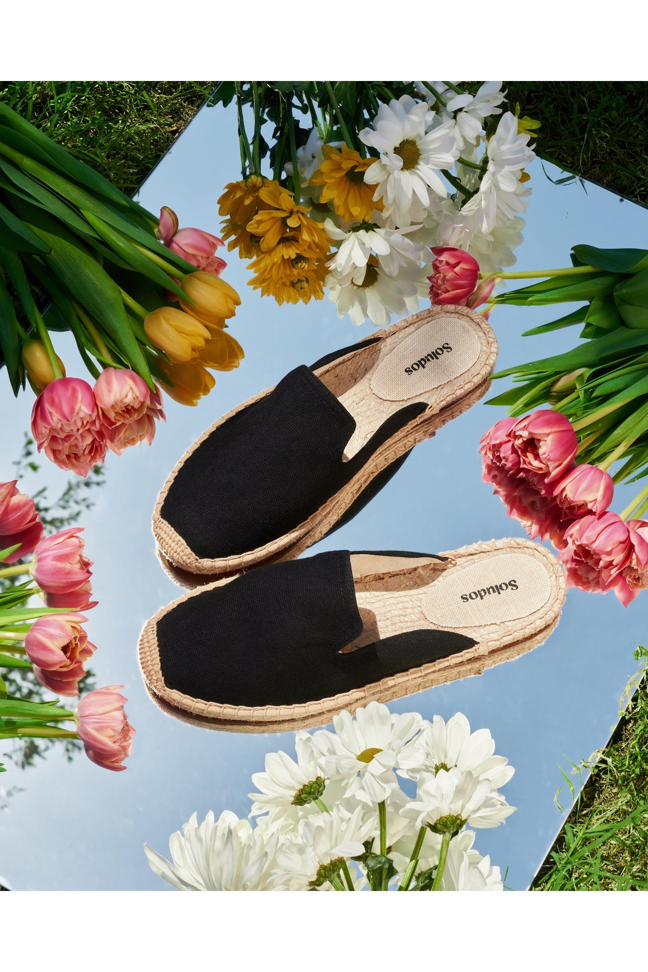 Soludos The Dali Mule Canvas Colors Espadrille, Alternate, color, Noche Black