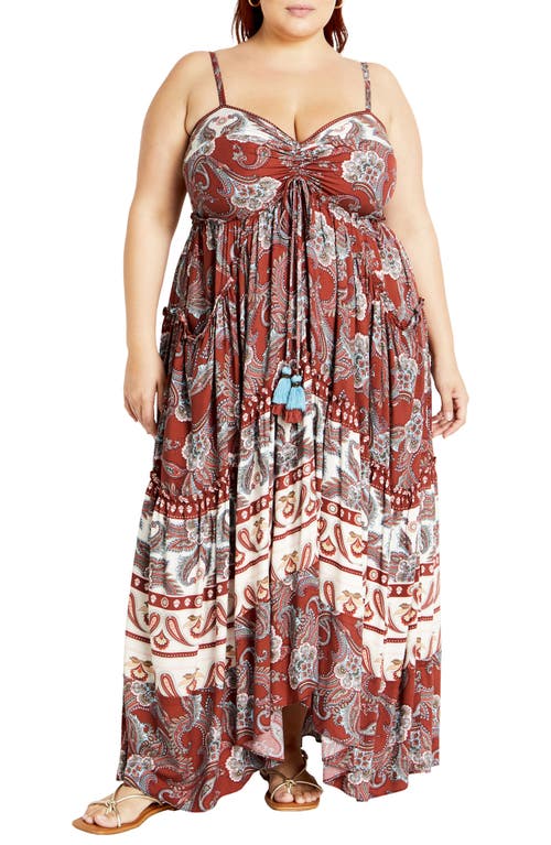 City Chic Lilah Love Paisley Maxi Dress In Multi