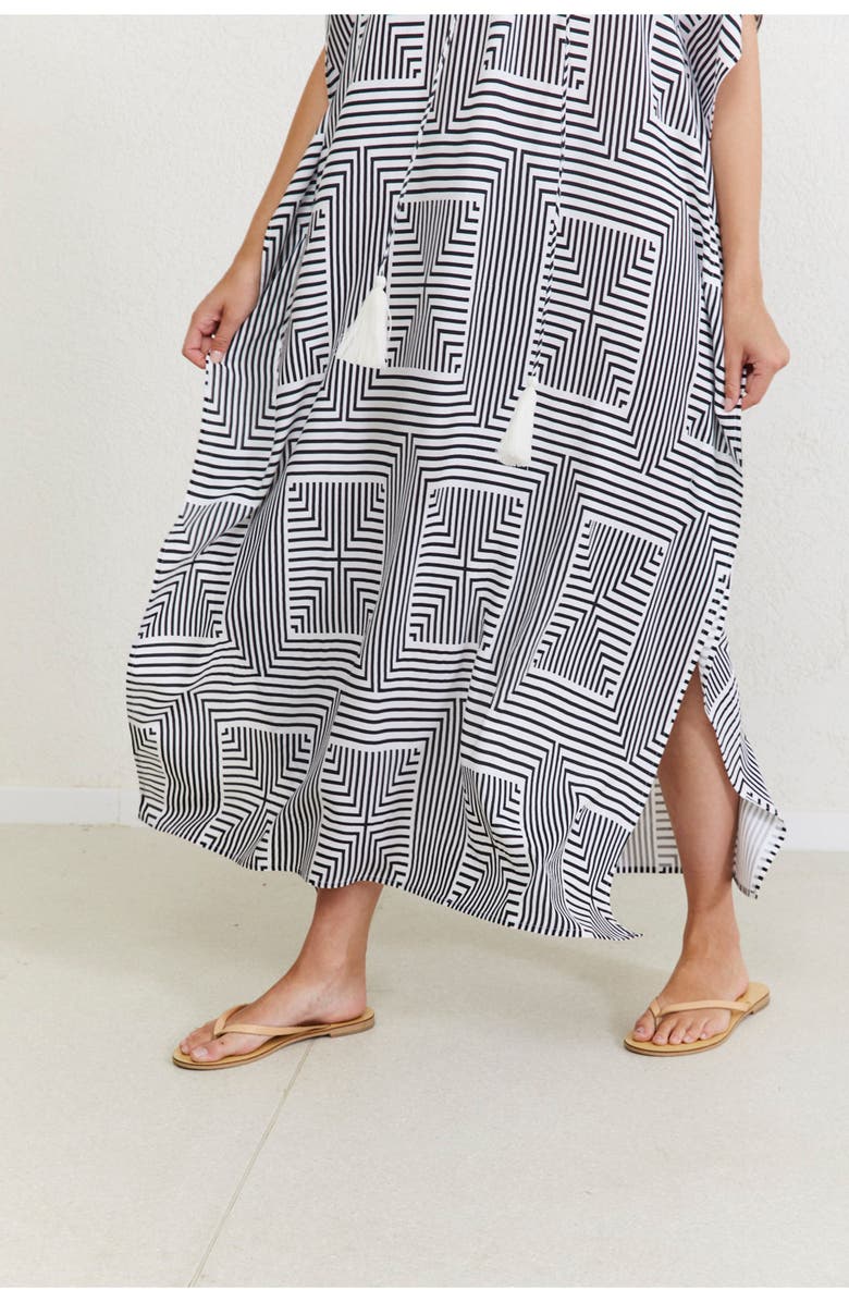 Gottex Beach Life Liora Kaftan Cover-Up, Alternate, color, Black-White