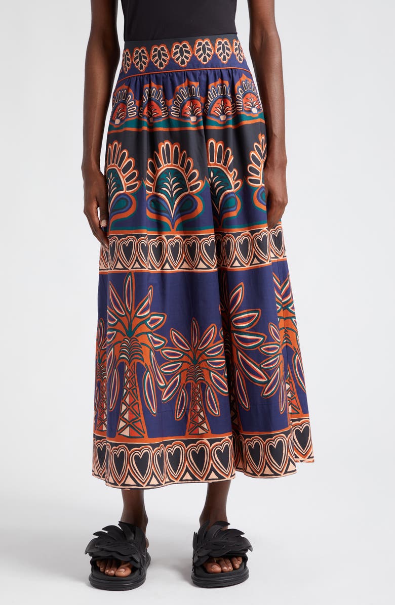 FARM Rio Ainika Tapestry Midi Skirt, Main, color, 