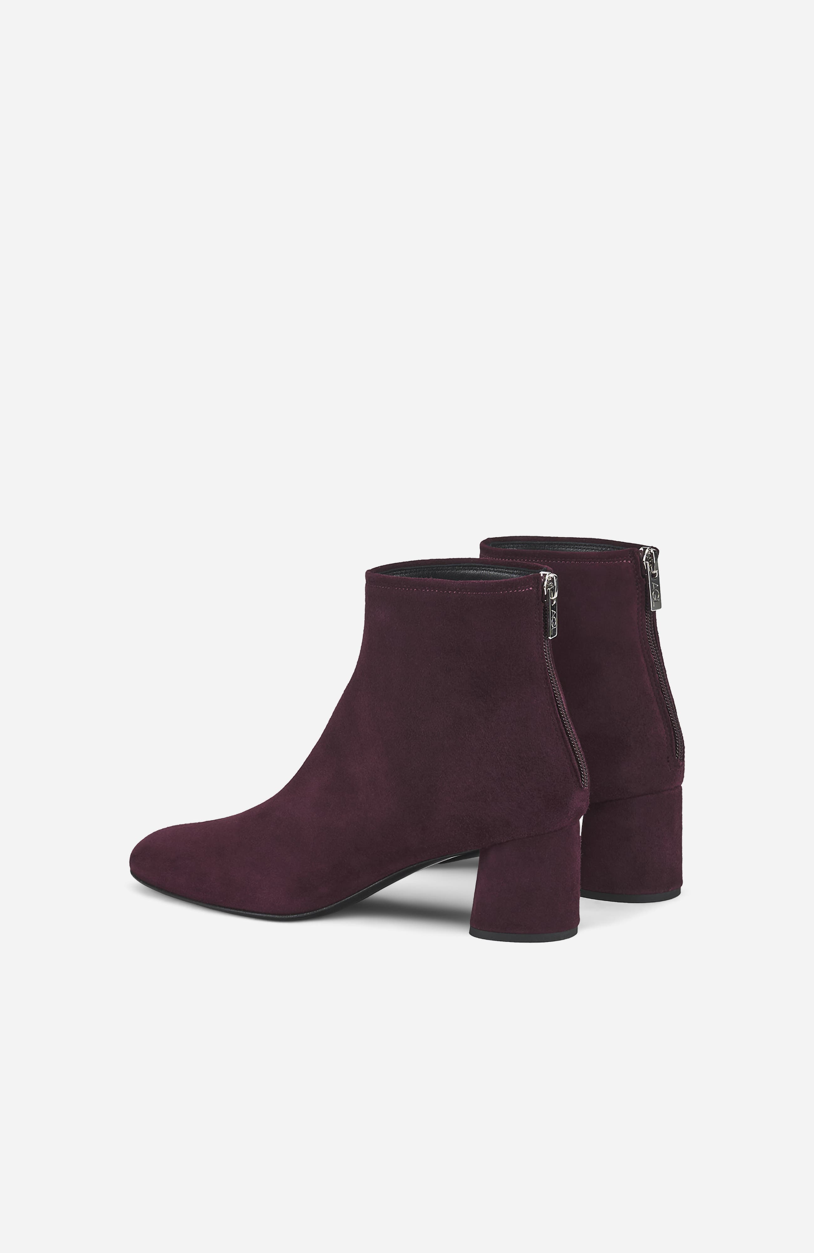 Olga Water Resistant Velour Ankle Boot with Heel, Alternate, color, Wine