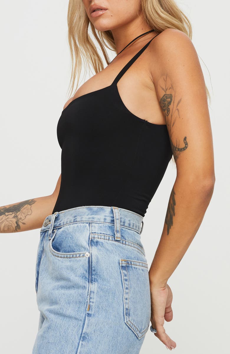 Princess Polly Off Stage Bodysuit, Alternate, color, Black