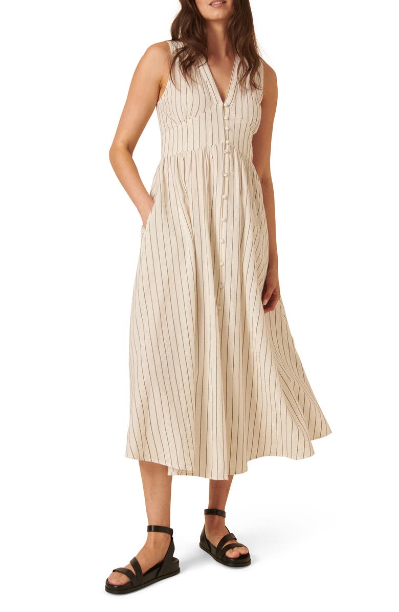 Nobody's Child Starlight Sleeveless Organic Cotton Maxi Dress, Main, color, Ivory