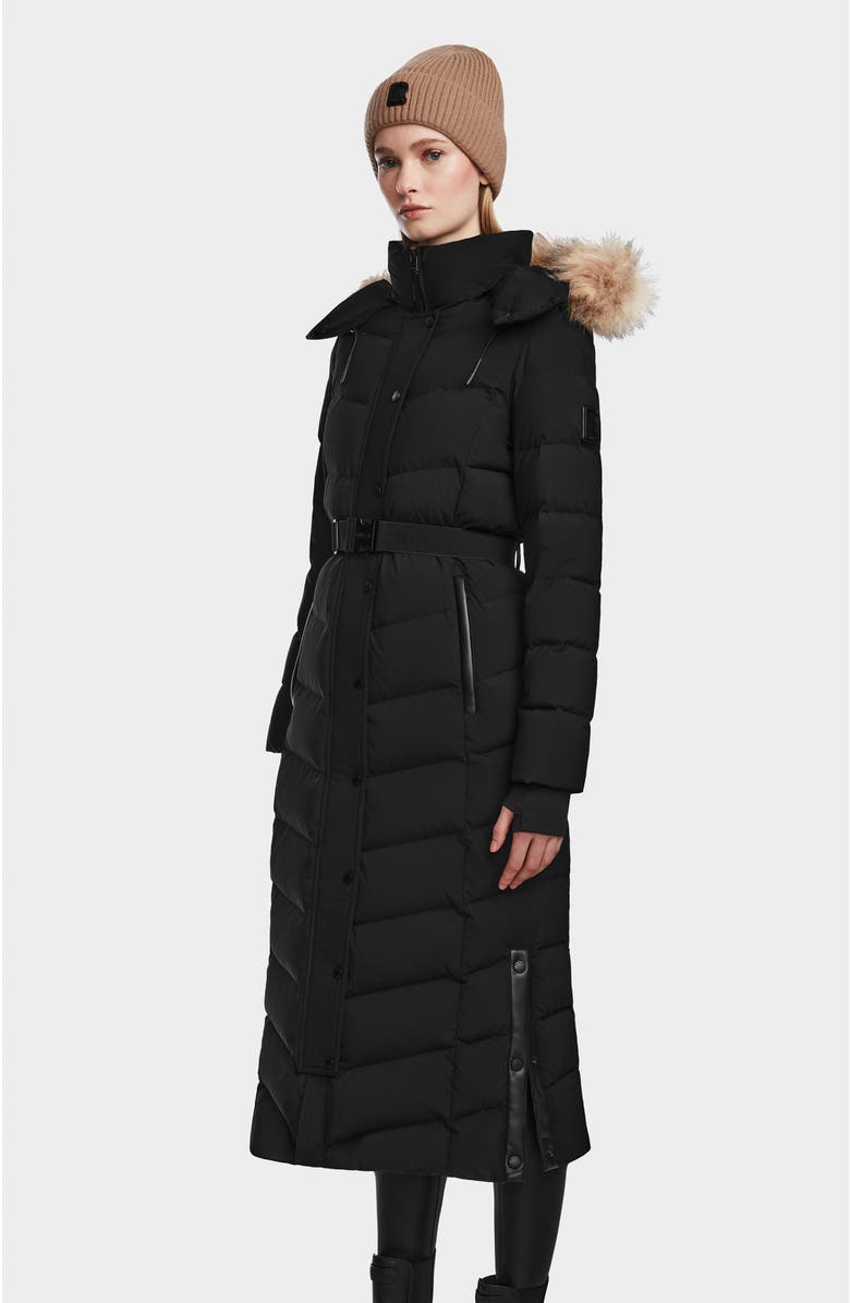 Rudsak Elsie Matte Long Quilted Down Puffer, Alternate, color, Black
