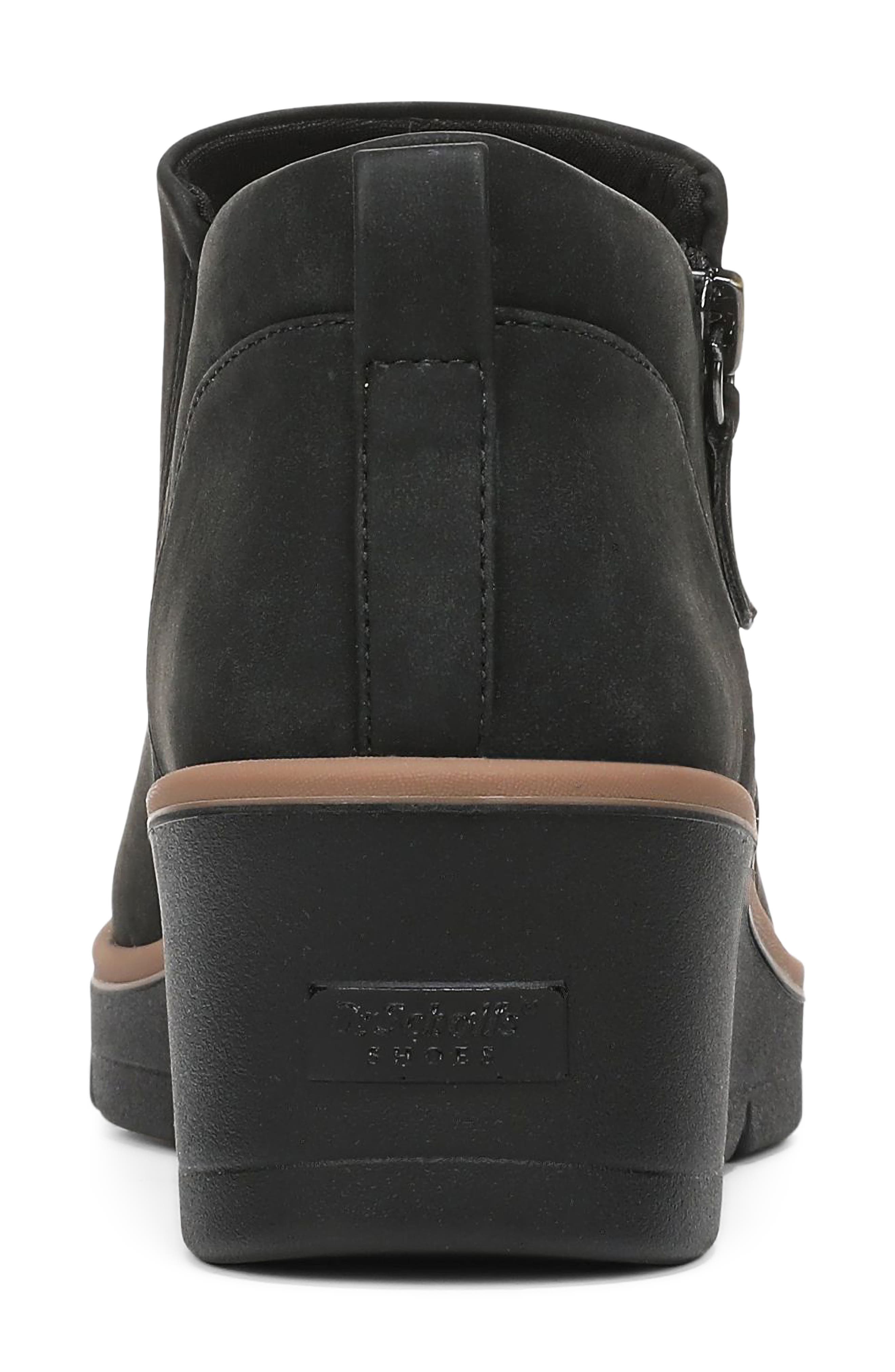 Lizzie Cloud Wedge Bootie, Alternate, color, BLACK FAUX LEATHER