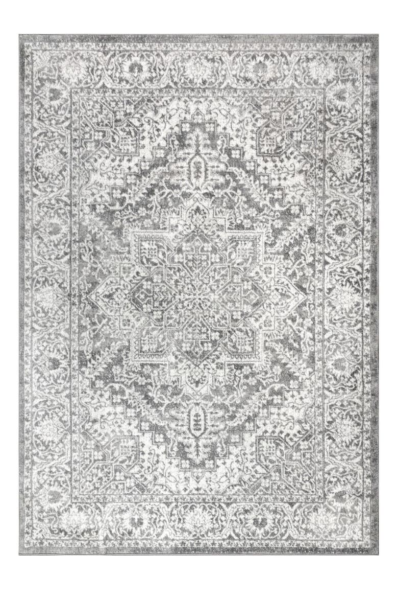 Modern Persian Vintage Medallion Area Rug, Main, color, Light Gray