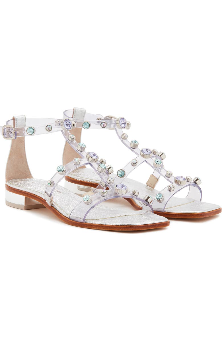 SOPHIA WEBSTER Dina Gem Clear T-Strap Flat Sandal, Main, color,