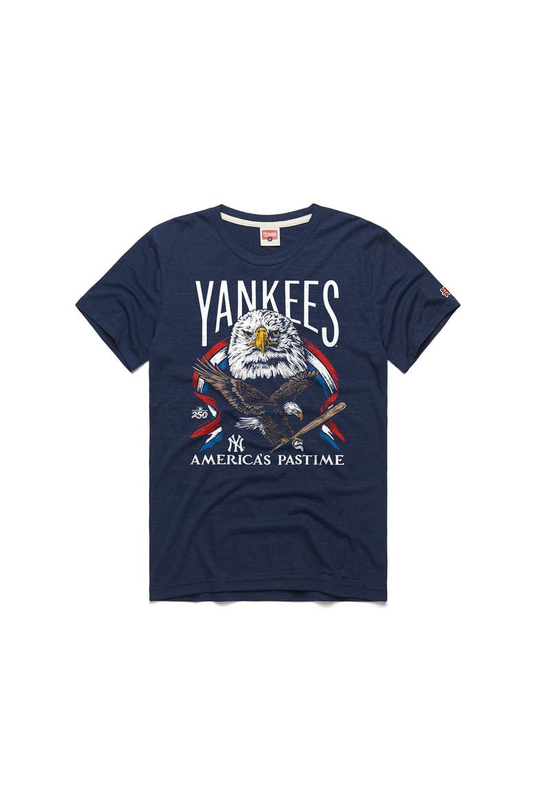 Men's Homage  Navy New York Yankees America's Pastime Tri-Blend T-Shirt, Main, color, Navy