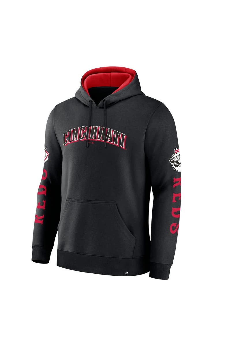 FANATICS Men's Fanatics  Black Cincinnati Reds Big City Legacy Fleece Pullover Hoodie, Alternate, color, 