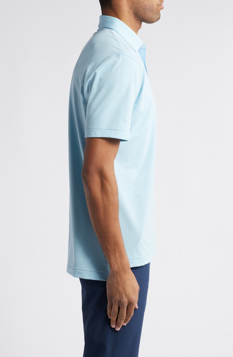 Peter Millar Jubilee Microstripe Performance Jersey Polo, Alternate, color, Cottage Blue