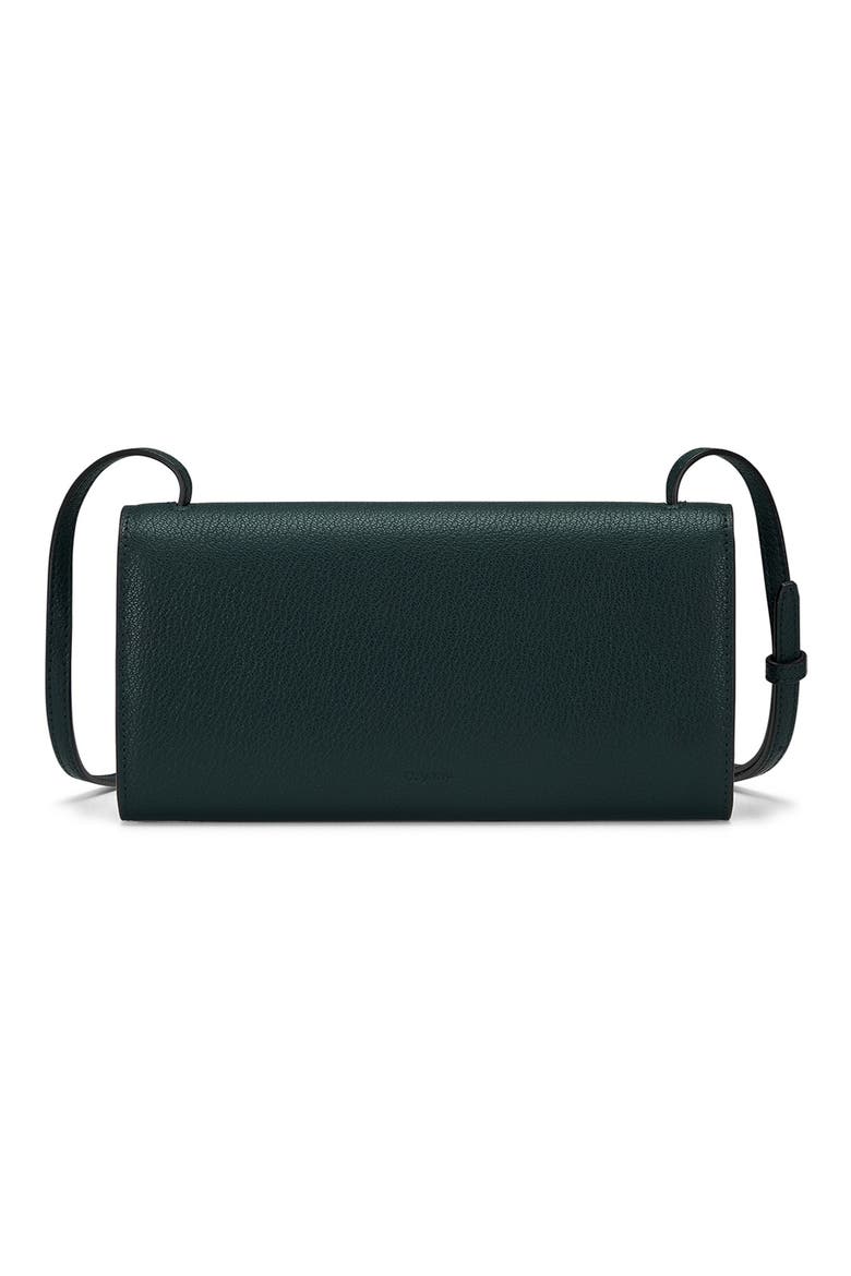 Mandy Leather Crossbody Wallet, Alternate, color, DARK GREEN