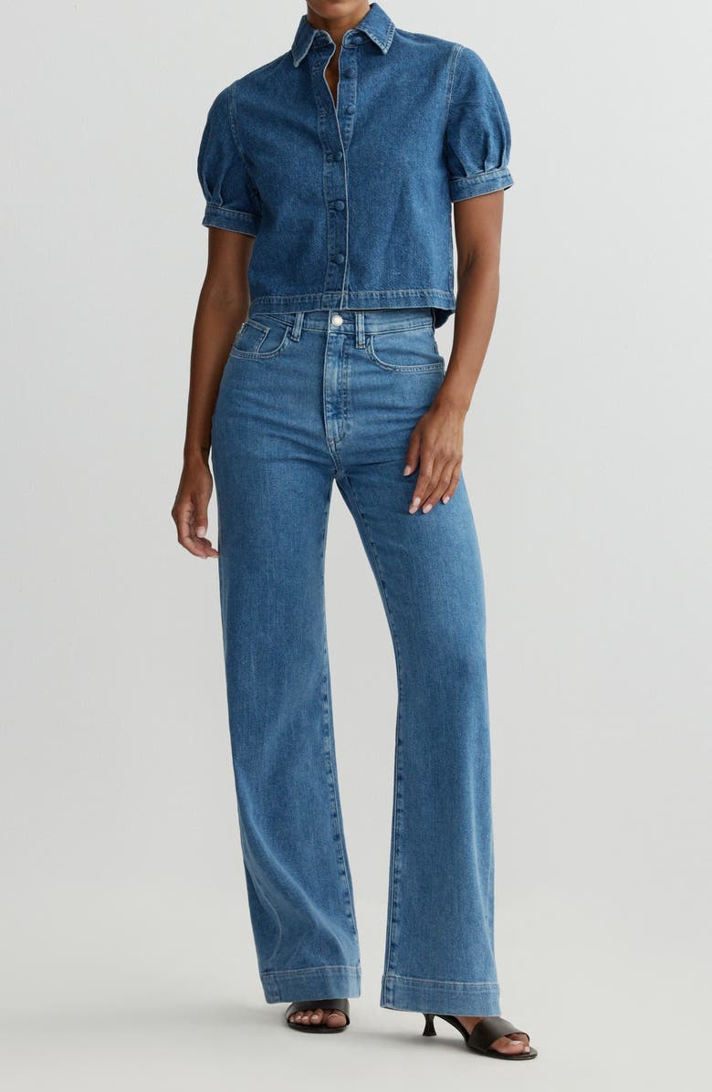 DL1961 Karmine Refined High Waist Wide Leg Jeans, Alternate, color, Terra Blues Aura