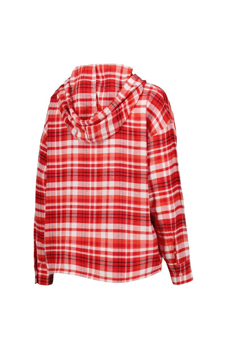 CONCEPTS SPORT Women's Concepts Sport Scarlet Ohio State Buckeyes Mainstay Lightweight Flannel Plaid Pullover Hoodie, Alternate, color,