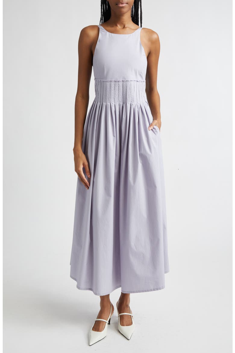 Iris Poplin Midi Dress, Main, color, LILAC