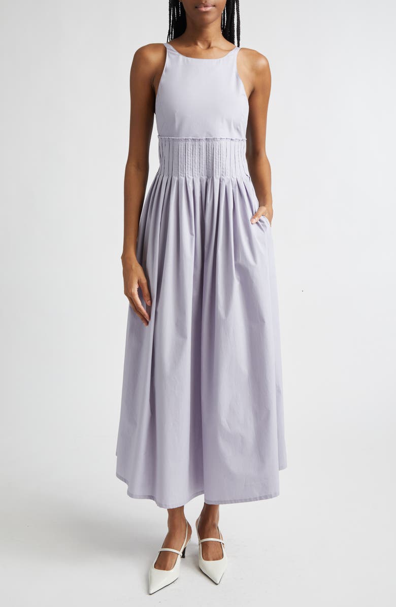 Giorgio Armani Iris Poplin Midi Dress, Main, color, Lilac
