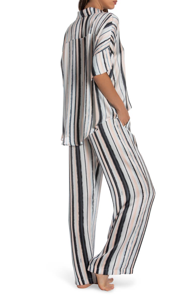 Midnight Bakery Bali Stripe Satin Pajamas, Alternate, color, 