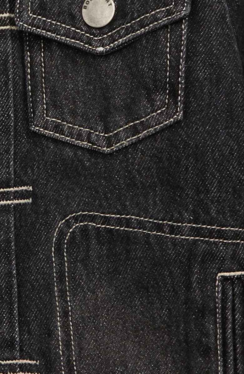 Bonpoint Kids' Tigan Faux Shearling Trim Denim Jacket, Alternate, color, 