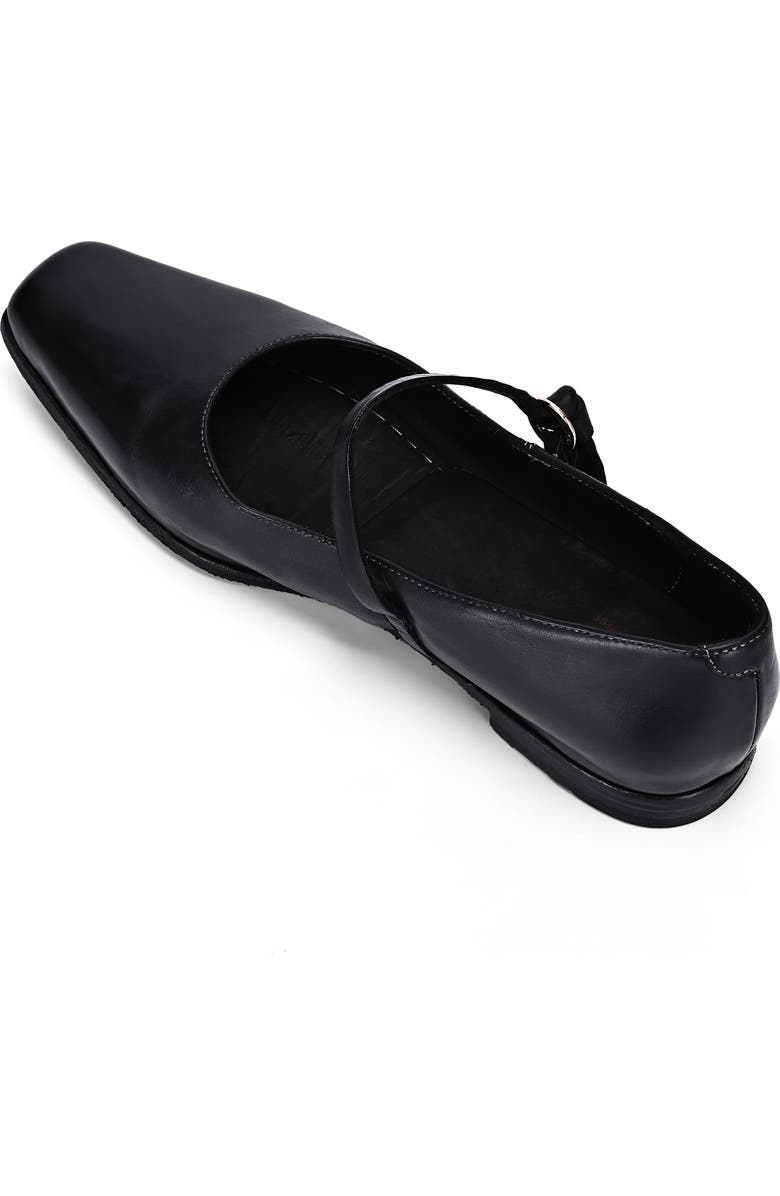 OLD TREND Classic Genuine Leather Polished Vintage Mary Jane Flat, Alternate, color, Black