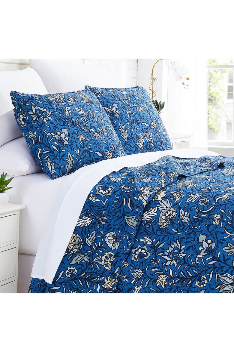 Blooming Blossoms Oversized Quilt Cover Set, Alternate, color, BLUE