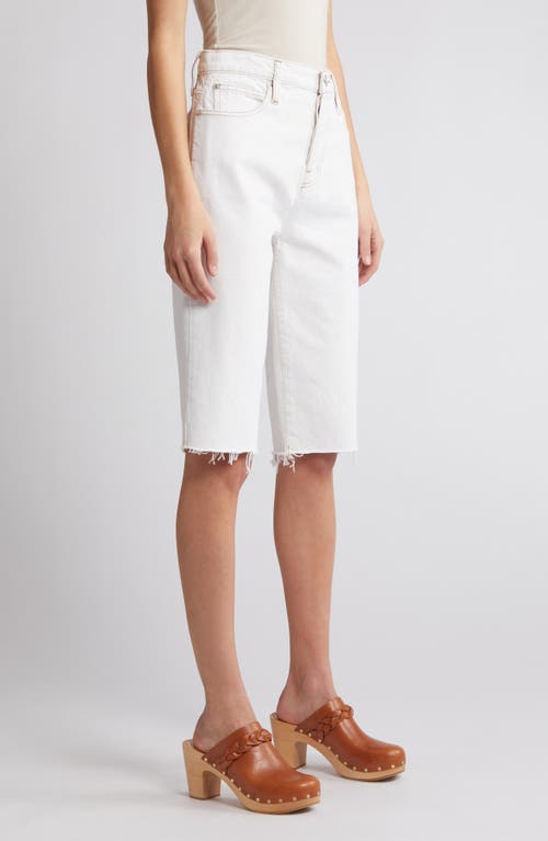 Frame High Waist Raw Hem Denim Shorts In Au Natural Clean