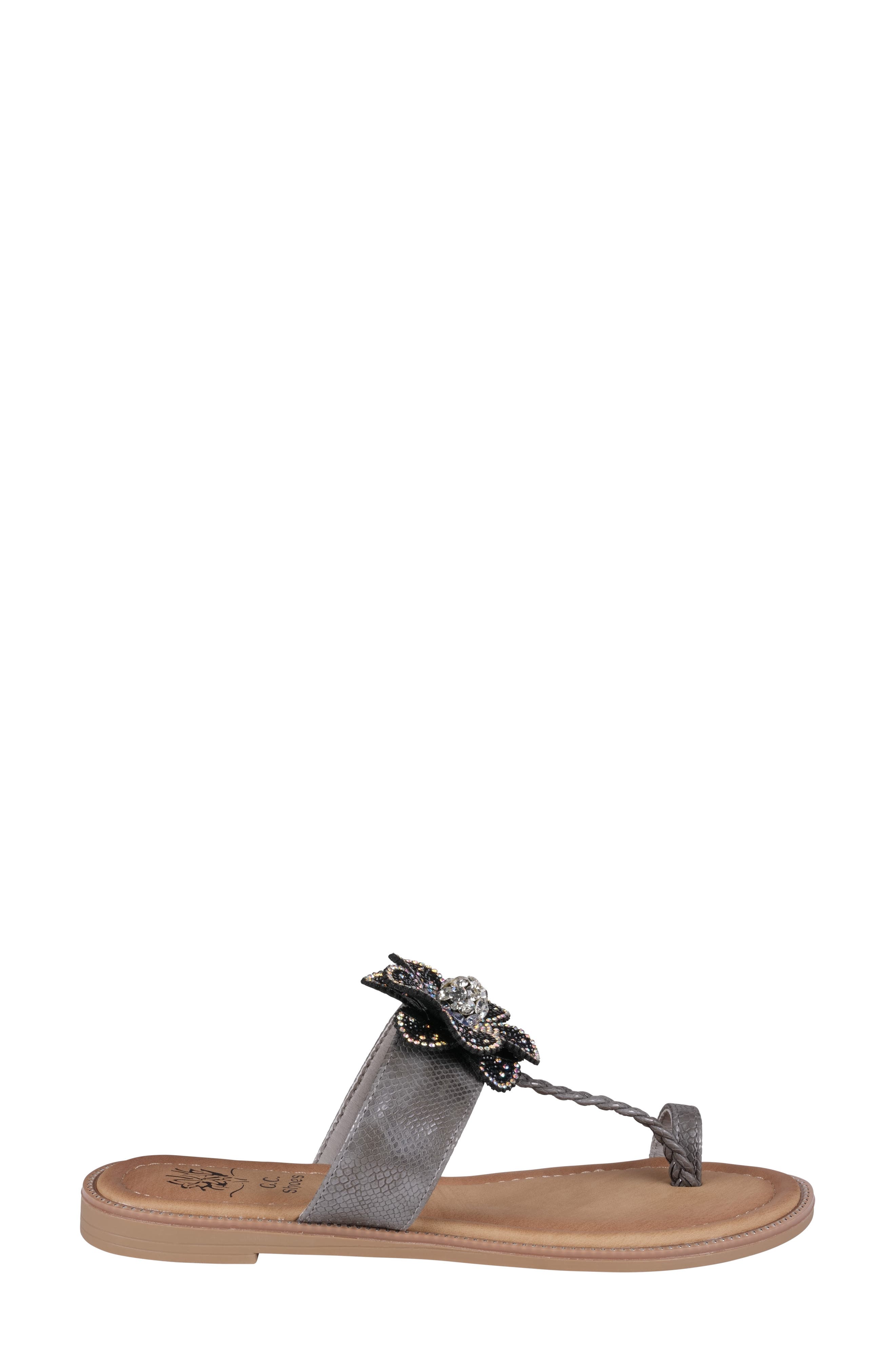 GOOD CHOICE NEW YORK Blossom Floral Sandal, Alternate, color, Black