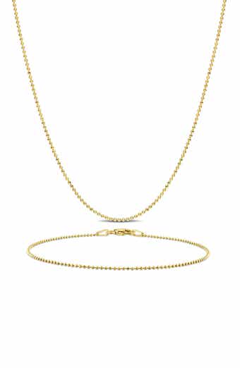 1mm Ball Chain Necklace & Bracelet Set