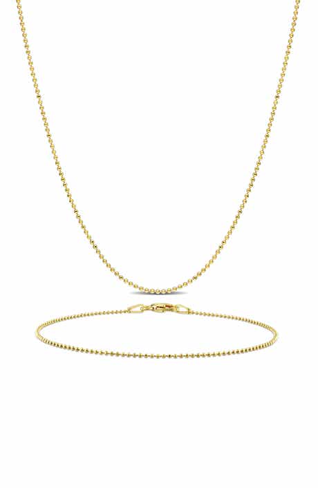 1mm Ball Chain Necklace & Bracelet Set