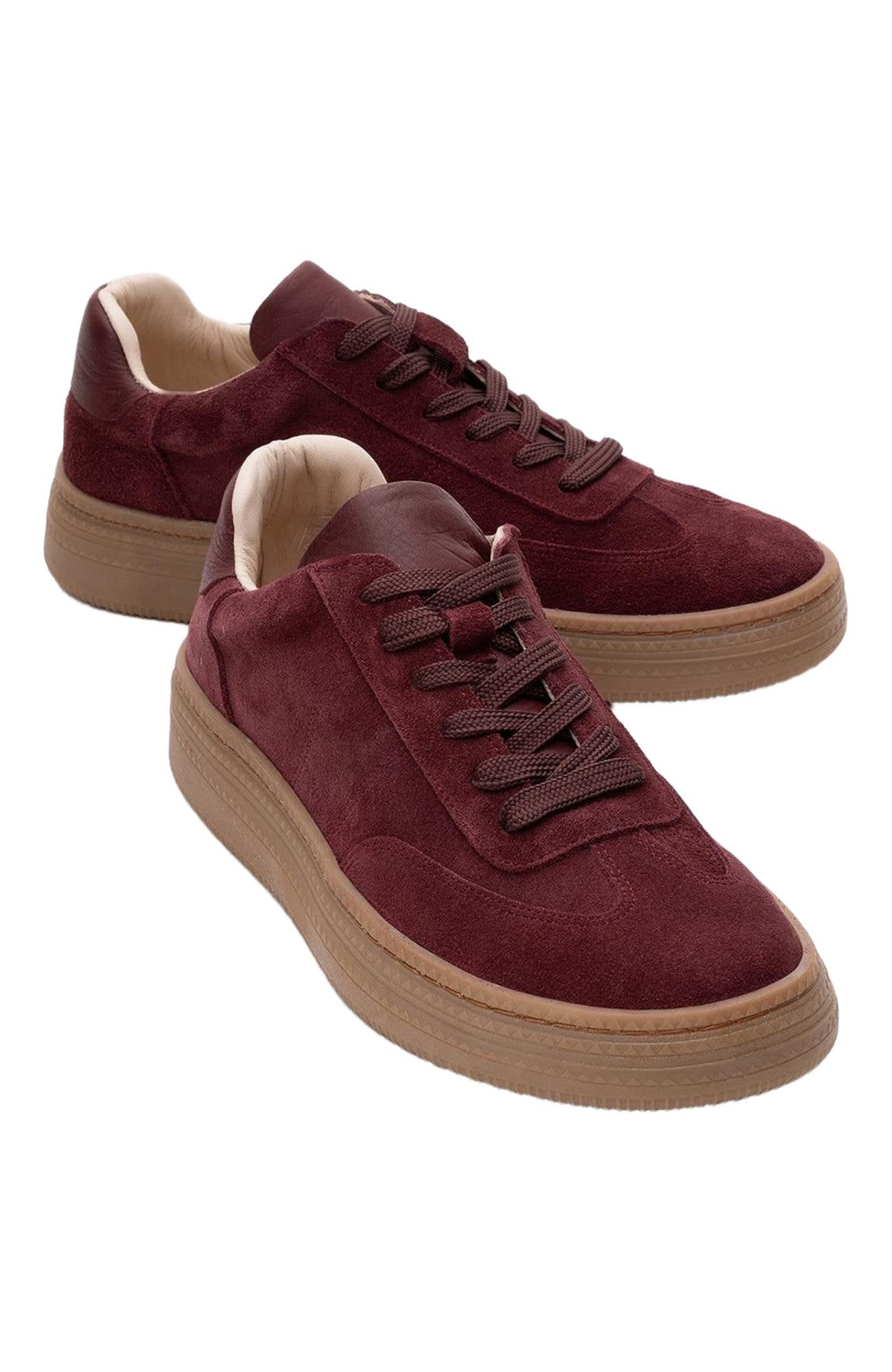 Fyore Leather Sneakers, Alternate, color, Burgundy Suede Leather