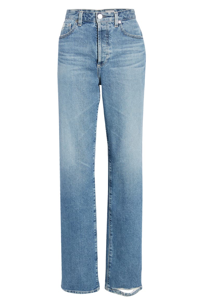 Ezzra High Waist Distressed Straight Leg Jeans, Alternate, color, 18 YEARS PRESTO