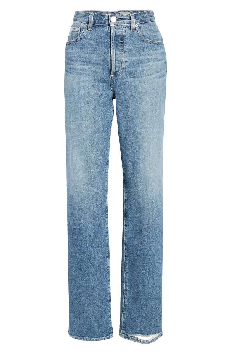 AG Ezzra High Waist Distressed Straight Leg Jeans, Alternate, color,