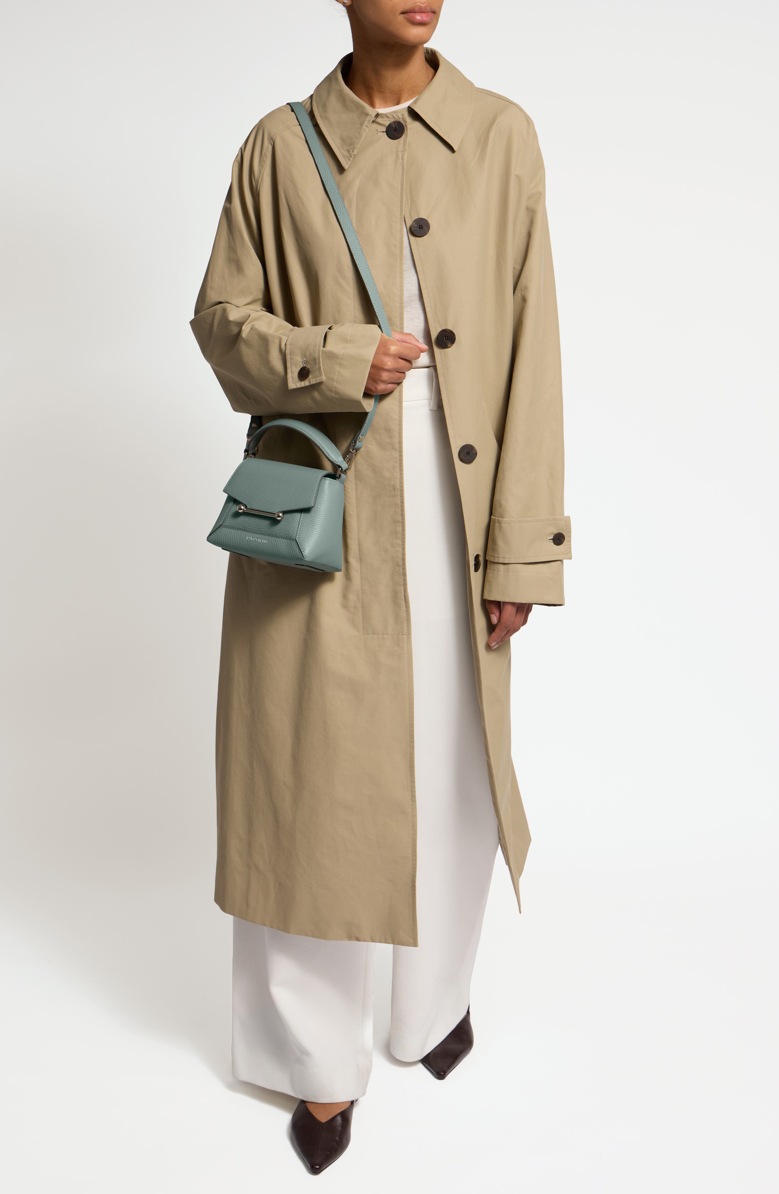 Strathberry Nano Mosaic Grained Leather Top Handle Bag, Alternate, color, 