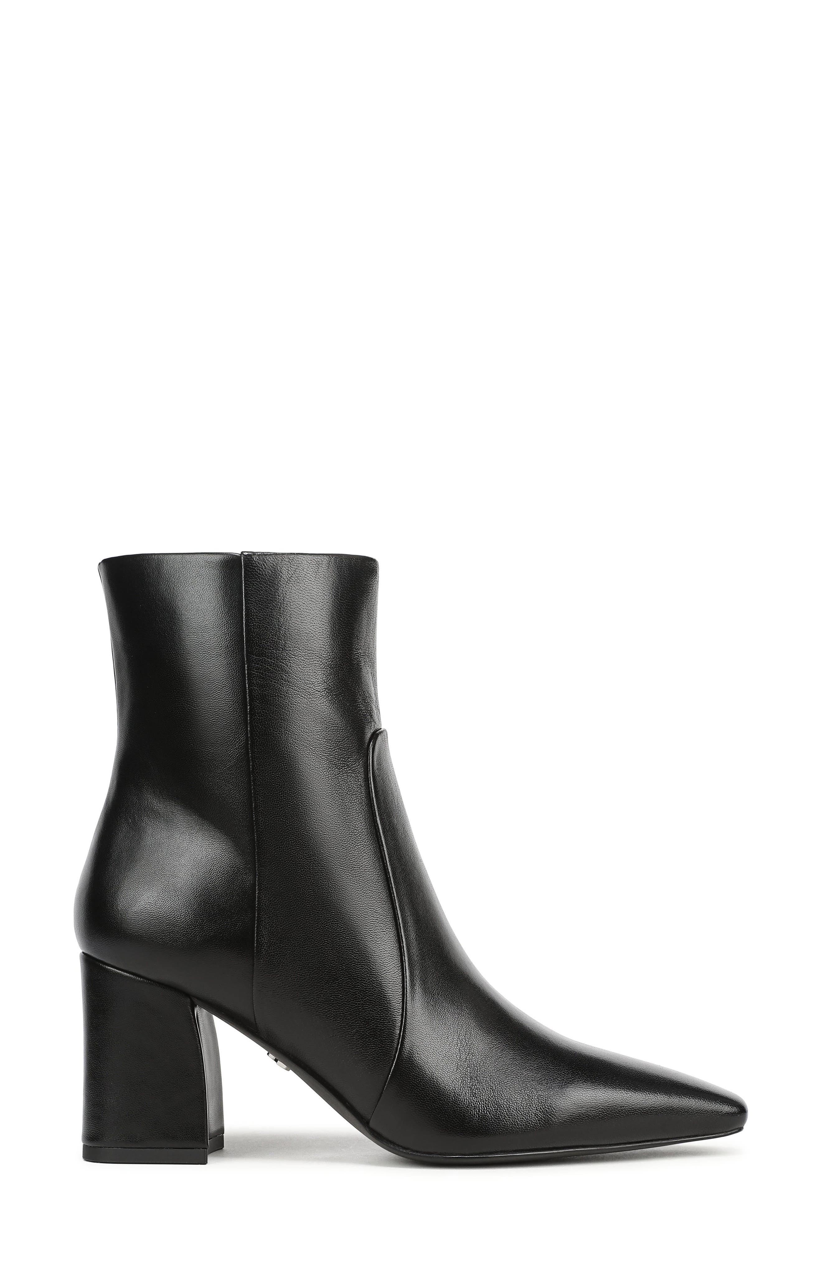 Scottie Block Heel Bootie, Alternate, color, BLACK LEATHER