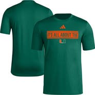 adidas Men's adidas Green Miami Hurricanes Locker Slogan Pre-Game T-Shirt
