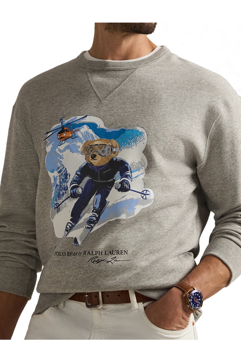 Big & Tall Ski Bear Pullover, Alternate, color, LOFT HEATHER