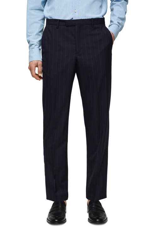 Pinstripe Virgin Wool Suit Pants