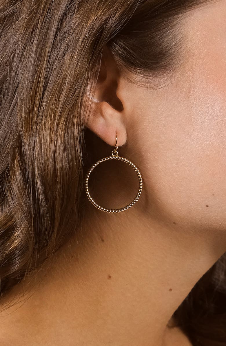 Sterling Forever Terina Hoop Drop Earrings, Alternate, color, Gold