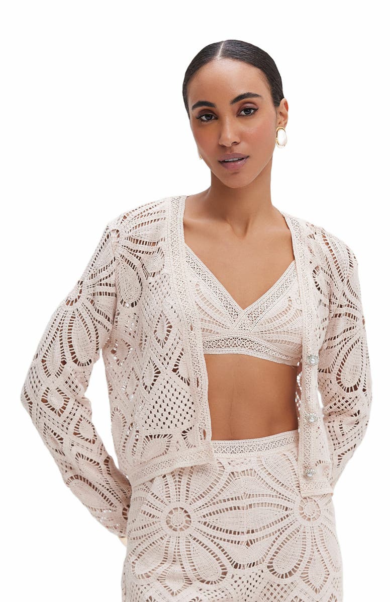 PatBO Flower Crochet Jacket, Main, color, 