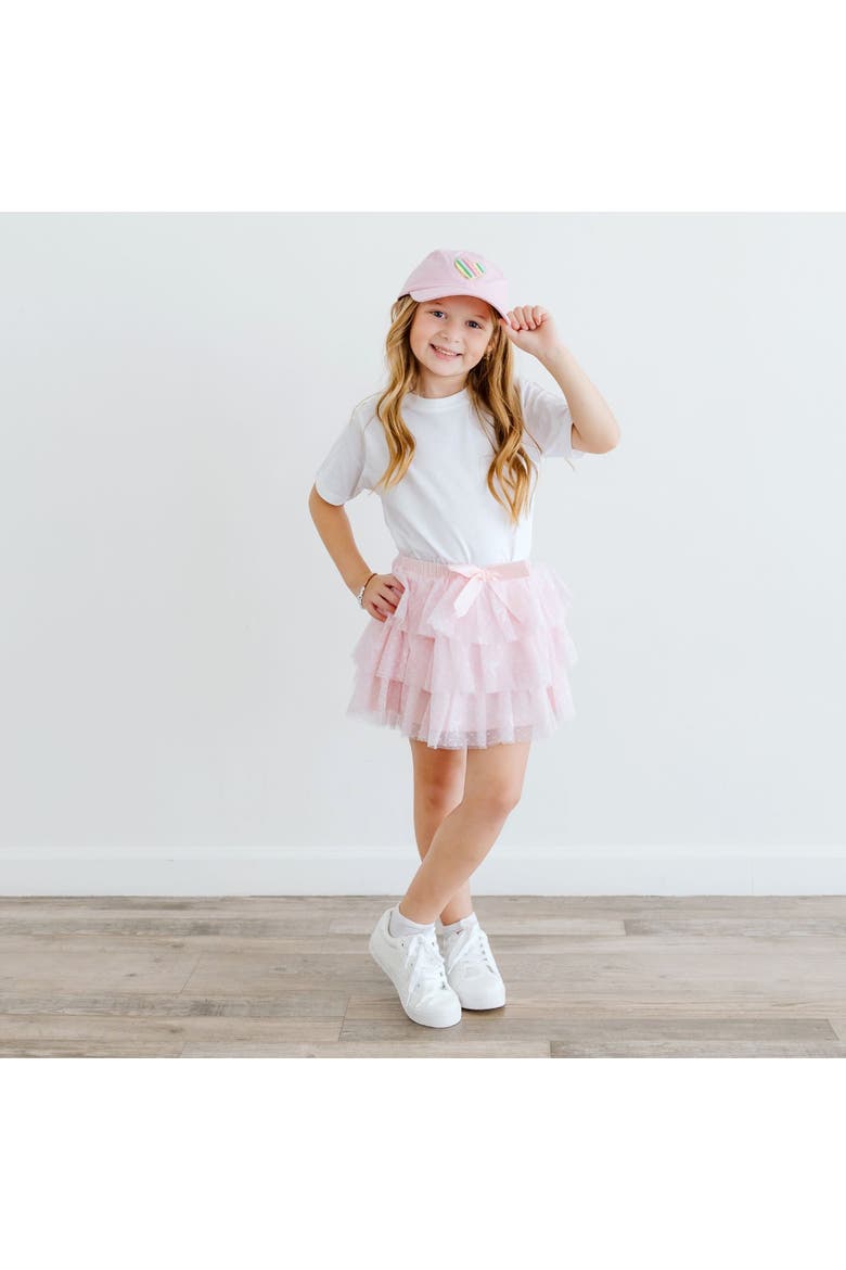 Rainbow Heart Patch Baseball Hat, Alternate, color, Ballet Pink