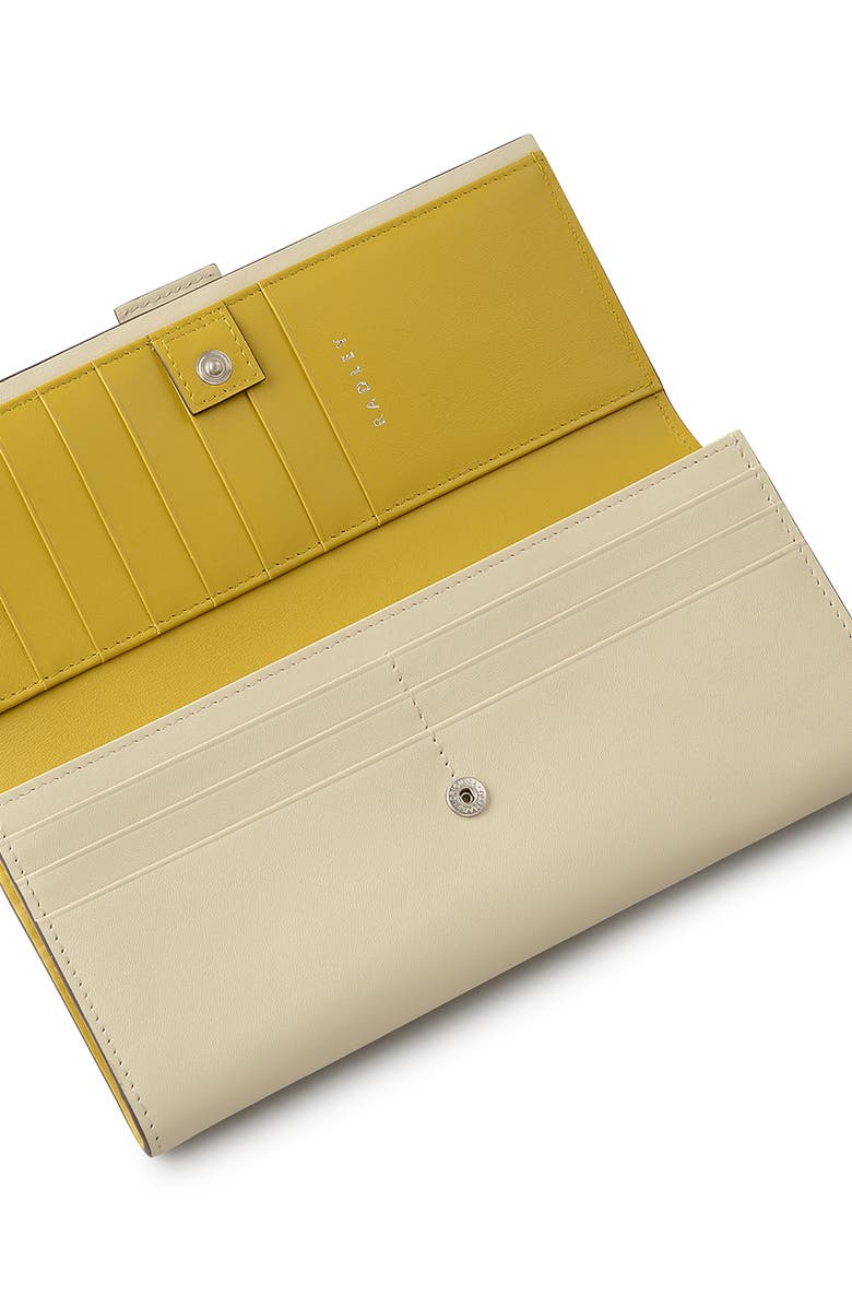 Radley Sloane Large Leather Flapover Wallet, Alternate, color, Snow