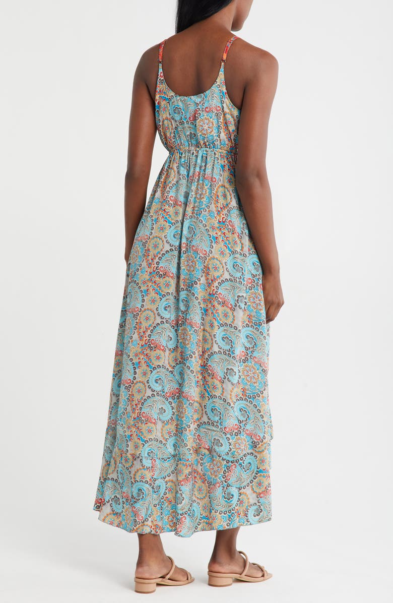 La Fiorentina Emma Paisley Maxi Dress, Alternate, color, Royal/ Orange