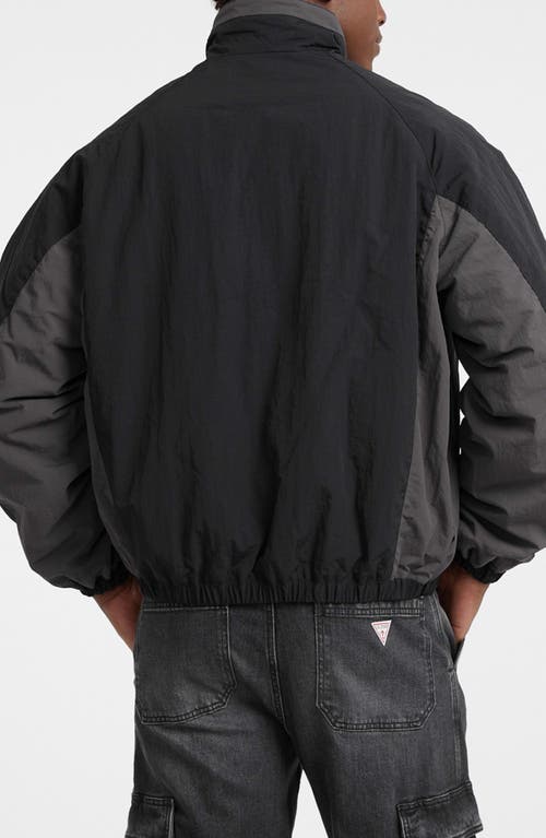 Guess Jeans Logo Wind Breaker Jacket In Black