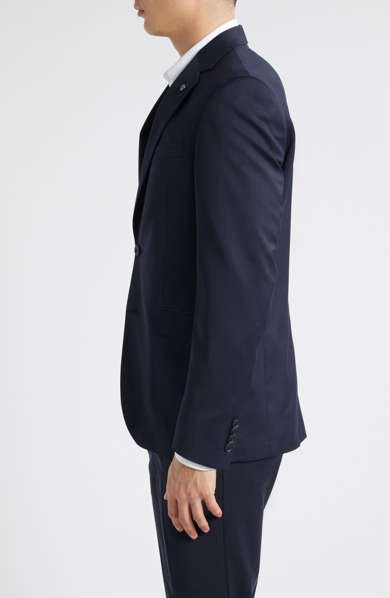 AllSaints Ross Slim Fit Navy Stretch Wool Sport Coat, Alternate, color, Navy