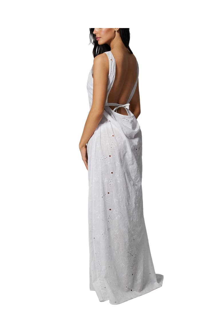 Simone Cotton Eyelet Long Dress, Alternate, color, Ivory