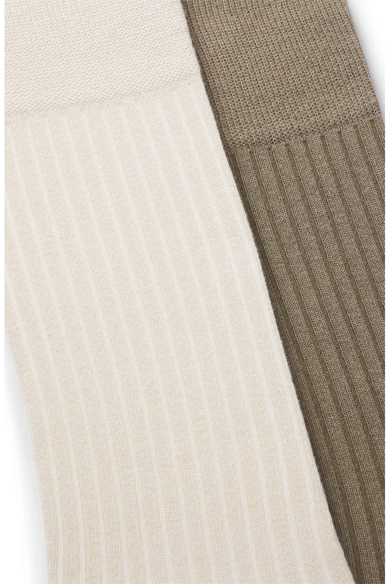 Assorted 2-Pack Solid Cotton Blend Dress Socks, Alternate, color, LIGHT BEIGE